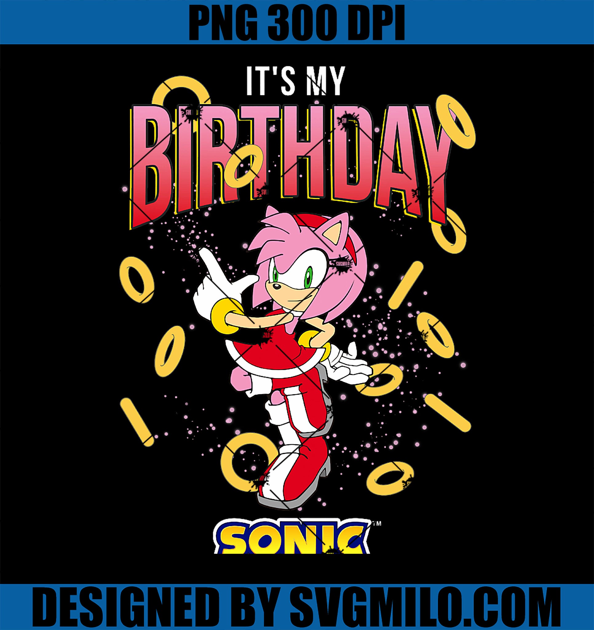 Sonic The Hedgehog Birthday It_s My Birthday Amy Rose Rings PNG