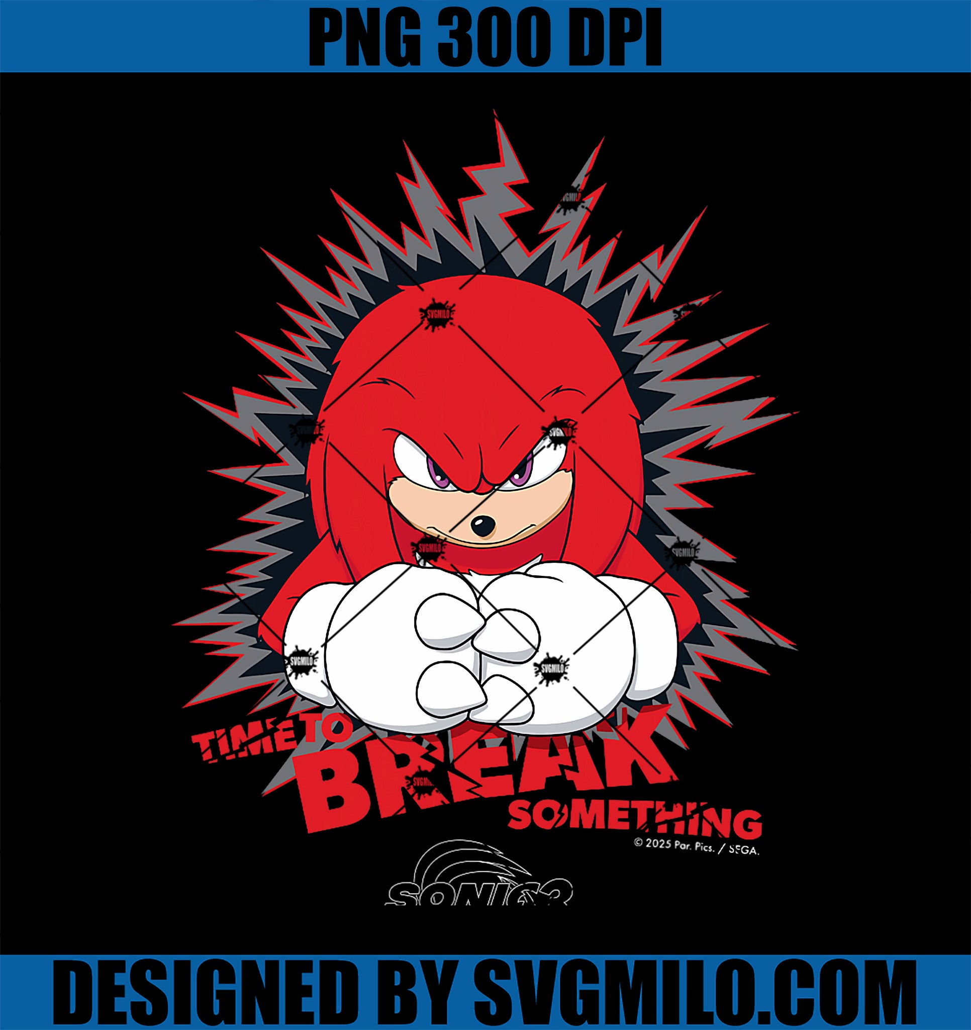 Sonic the Hedgehog 3 PNG, Knuckles Time to Break Something PNG, image size:1932x2048