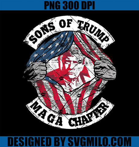 Sons of Trump Maga Chapter 2024 USA Distressed Flag PNG