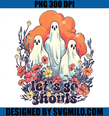 Spooky Ghost Friends PNG, Let's Go Ghouls Halloween PNG