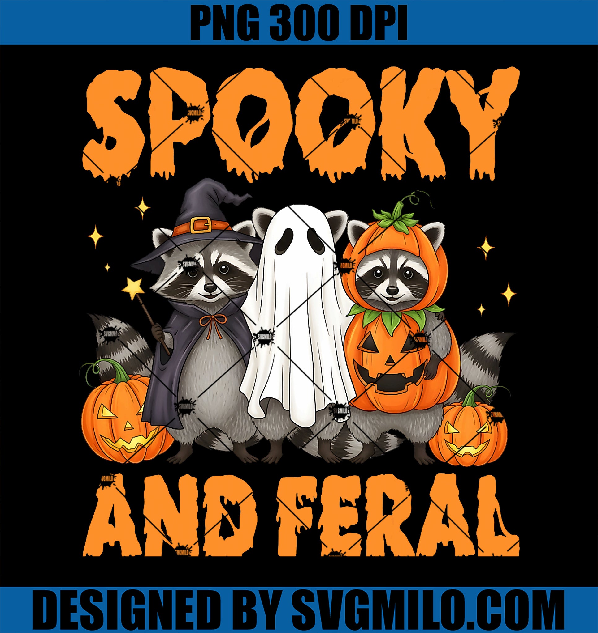 Spooky And Feral PNG, Halloween Cute Ghost Raccoon Trick Or Treat PNG