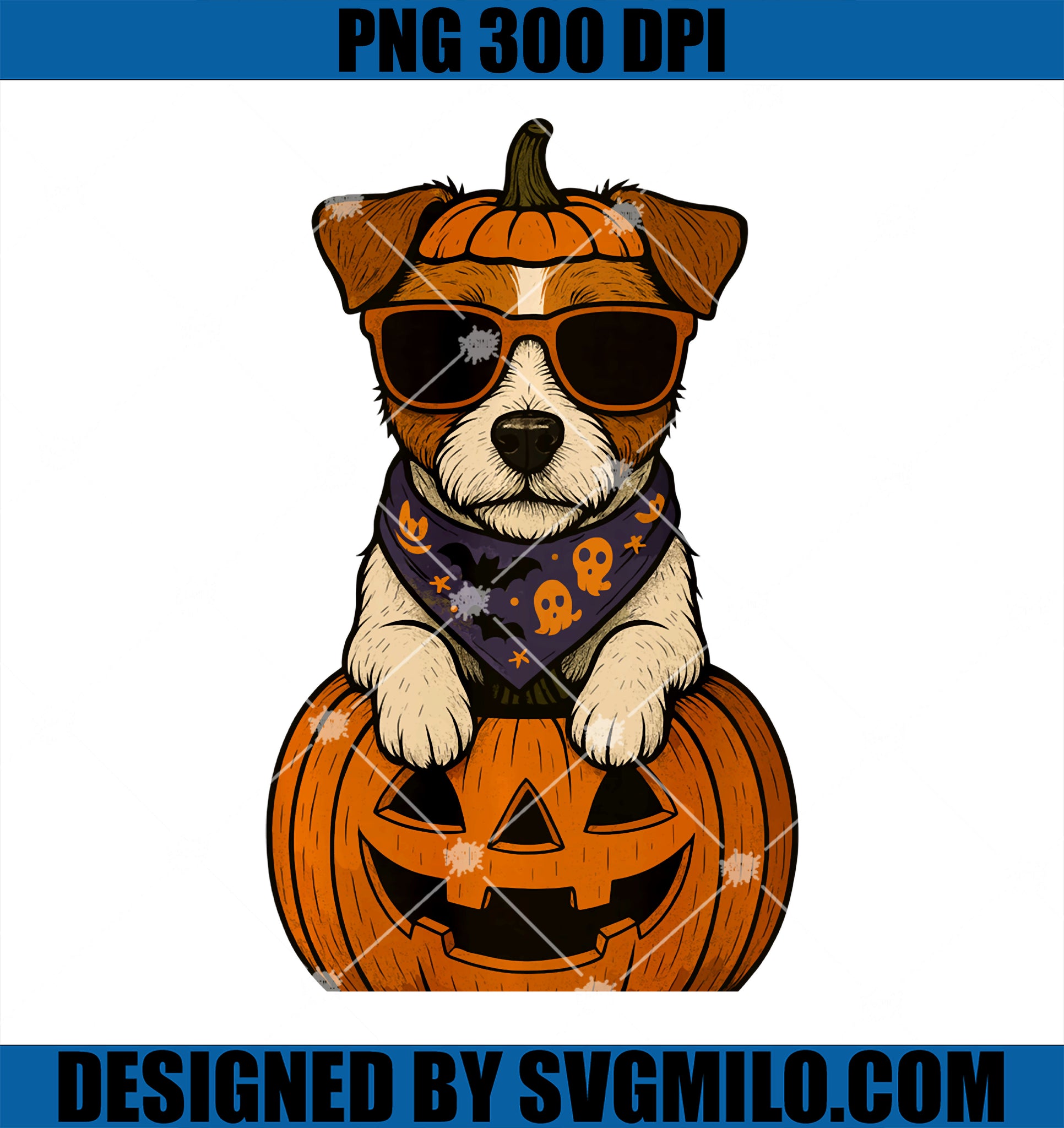 Spooky Jack Russell Terrier PNG, Pumpkin Halloween Dog Lover PNG