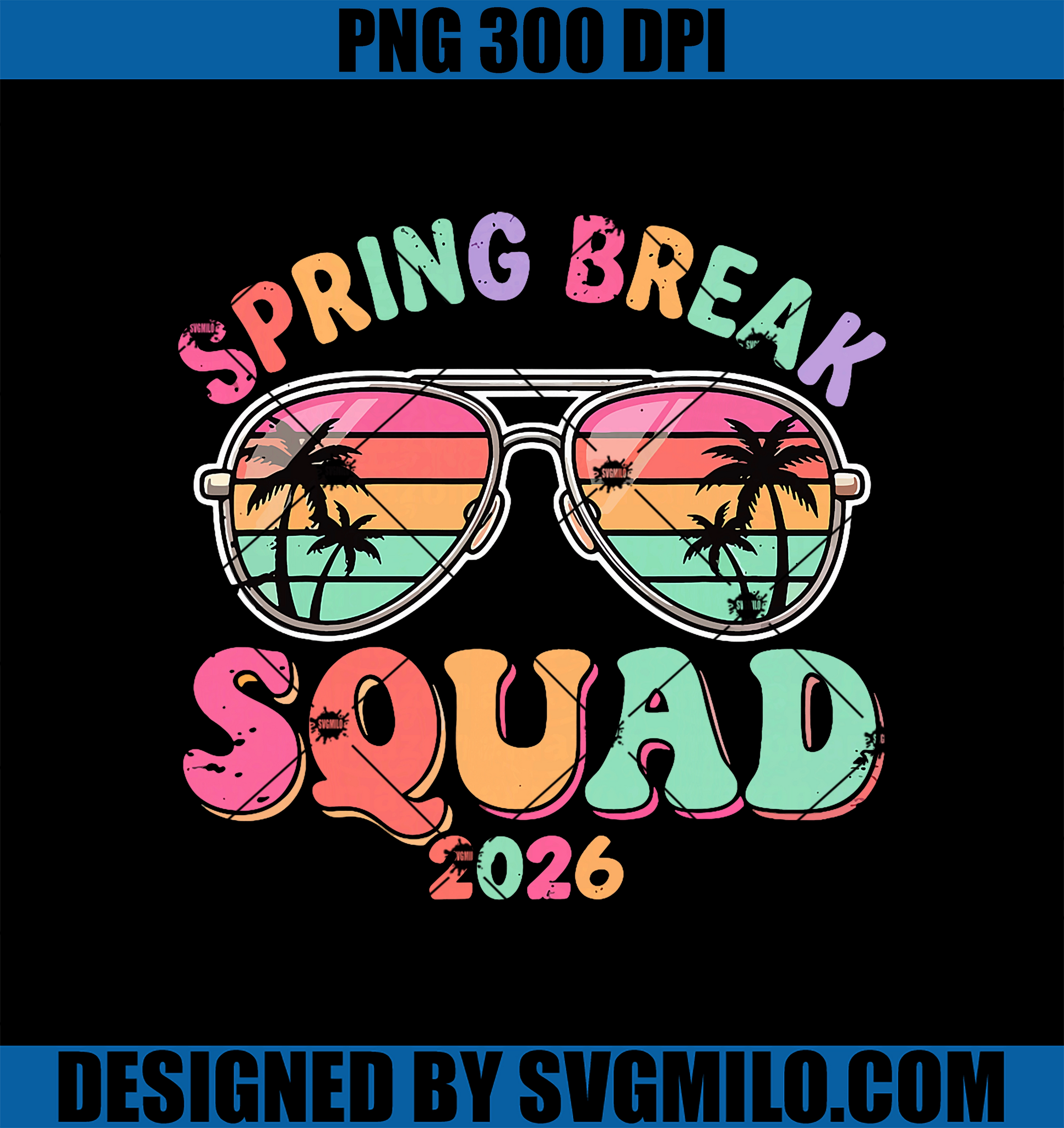 Spring Break Florida 2026 Retro PNG, Family Vacation Matching PNG
