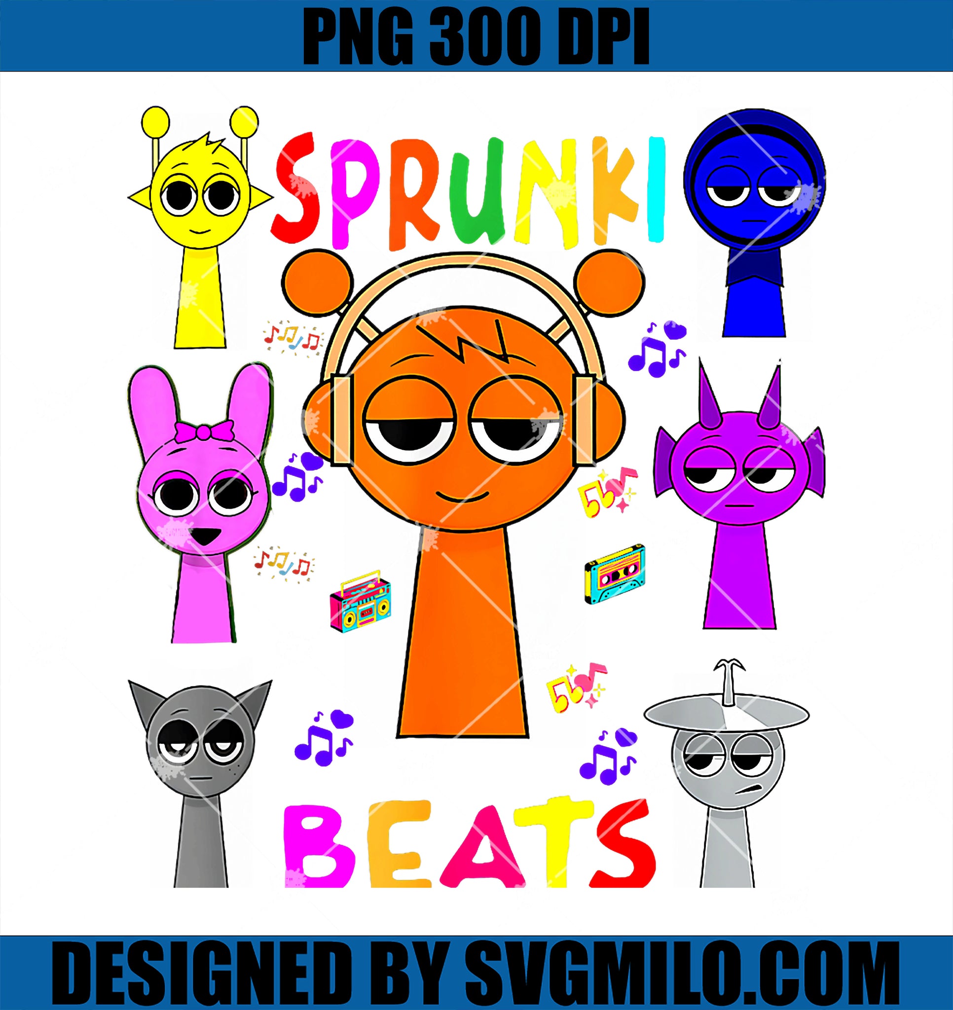 Sprunki Beats Funny Sprunki team Sprunki Game PNG