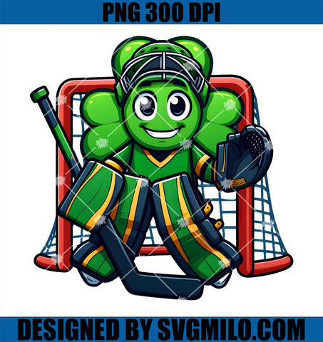 St Patrick's Day Shamrock Ice Hockey Goalie PNG