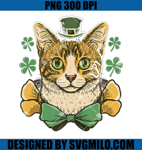 St Patricks Day Cat Shamrock PNG, Cat Celebration PNG