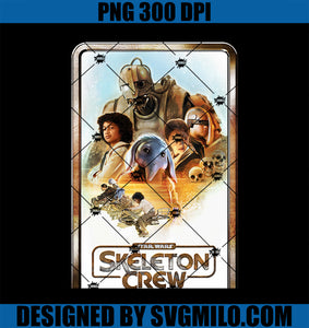 Star Wars Skeleton Crew Retro Golden Frame Poster PNG