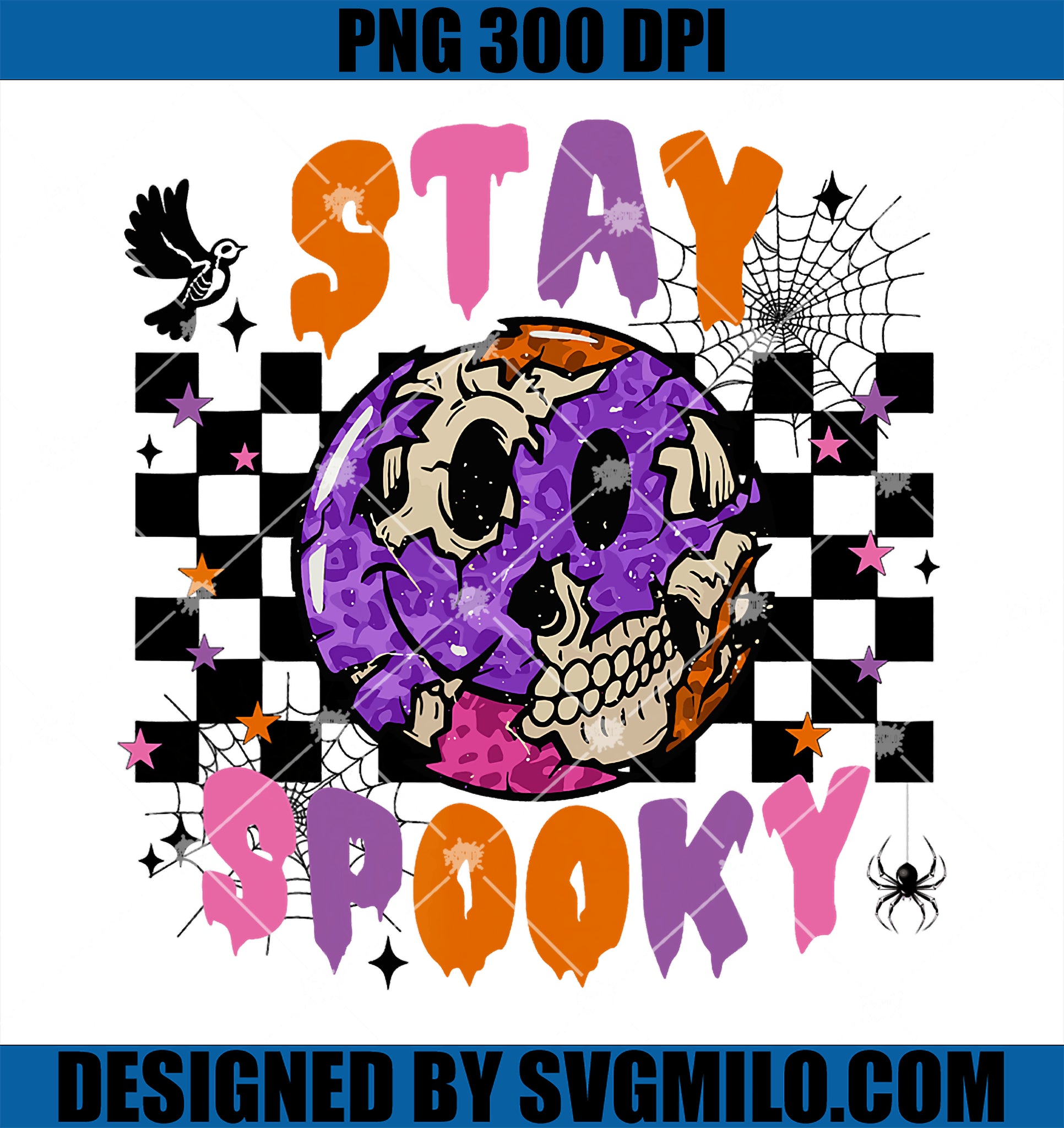 Stay Spooky PNG, Retro Halloween Spooky PNG, Spooky Season PNG