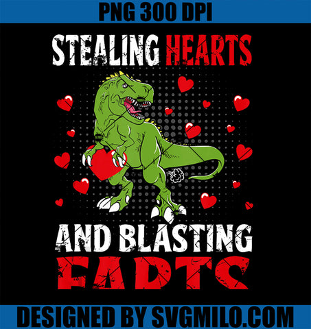 Stealing Hearts And Blasting Farts Valentines Day T-rex PNG