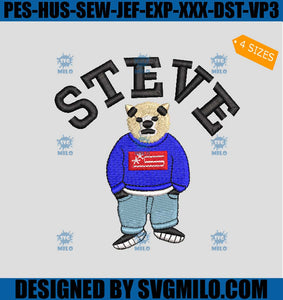 Steve Teddy Bear Embroidery Design Machine File