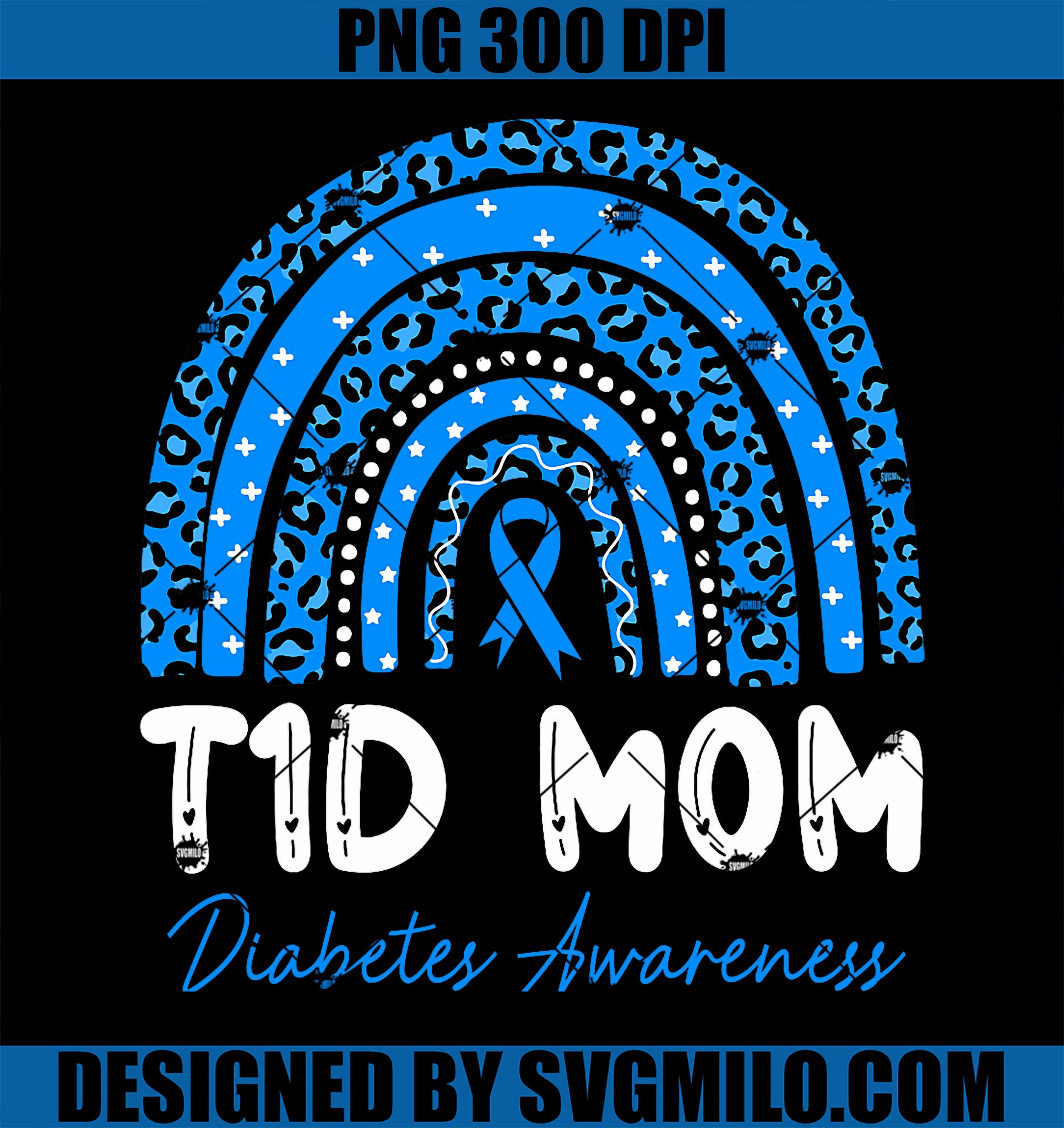 T1D Mom Diabetes Awareness Type 1 Diabetes Mother Rainbow PNG