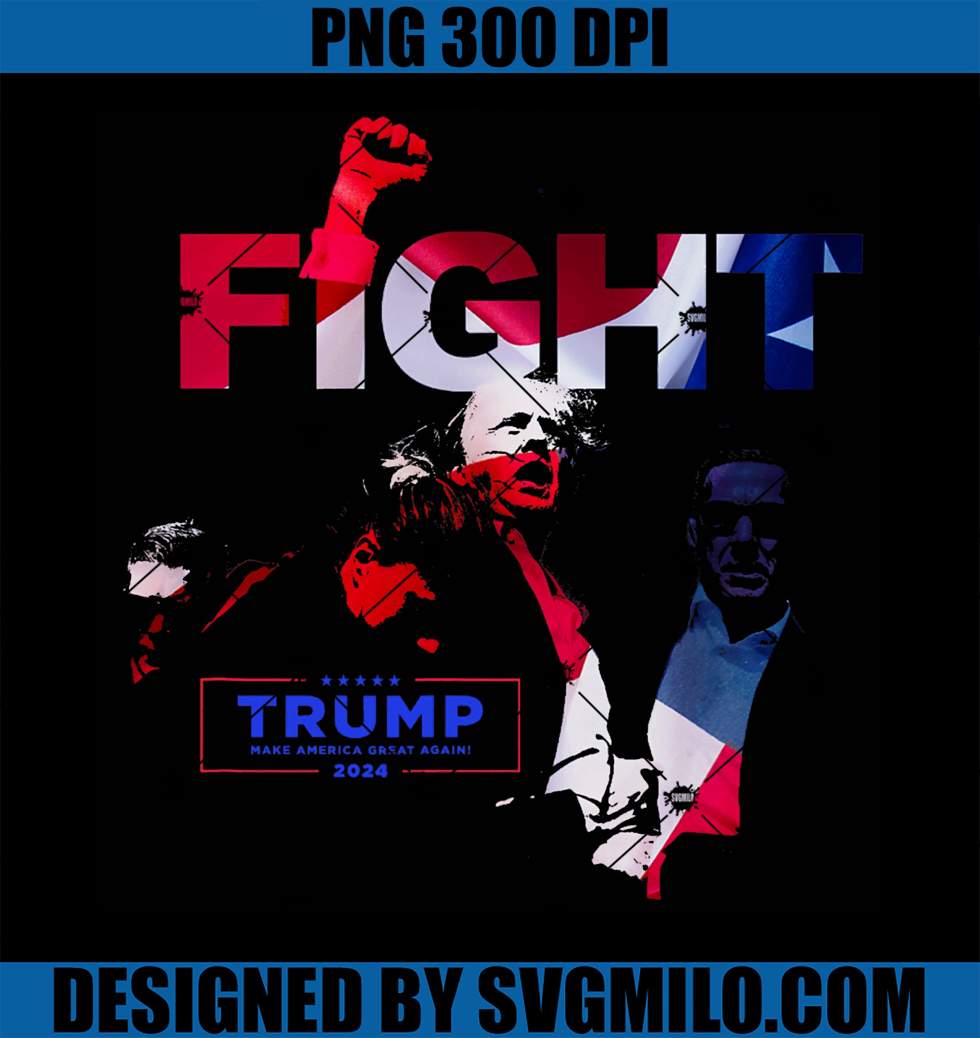 TRUMP FIGHT 2024 PNG, Trump Shot PNG