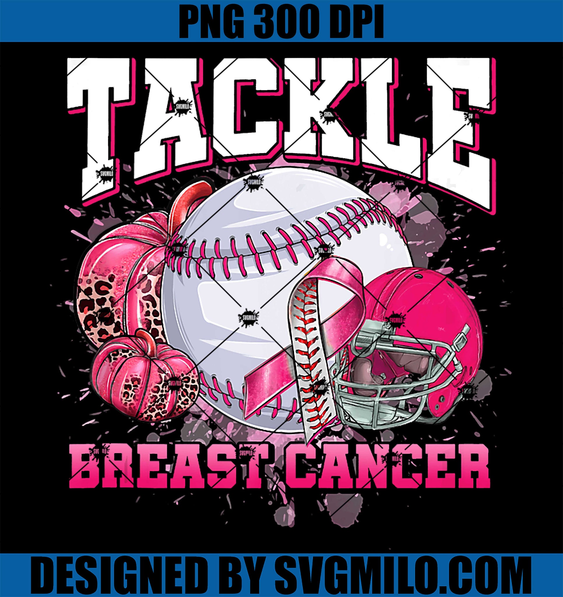 Tackle Baseball Pink Ribbon PNG, Breast Cancer Awareness PNG