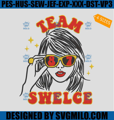 Team Swelce Embroidery Design, Kelce Era Embroidery Design, SuperBowl 2024 Embroidery Design