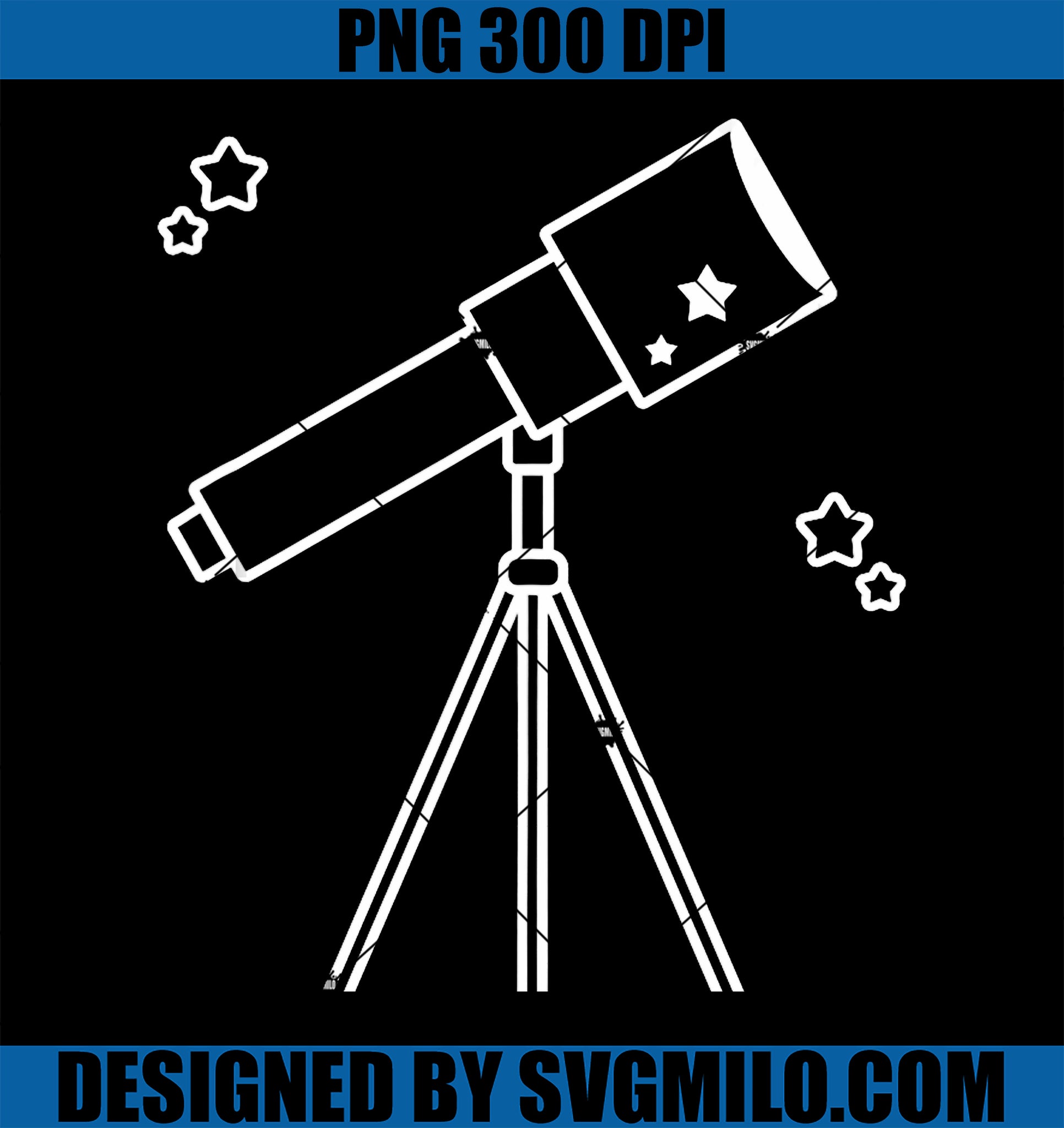 Telescope Line Art Hobby Astronomer Stargazer Observer PNG