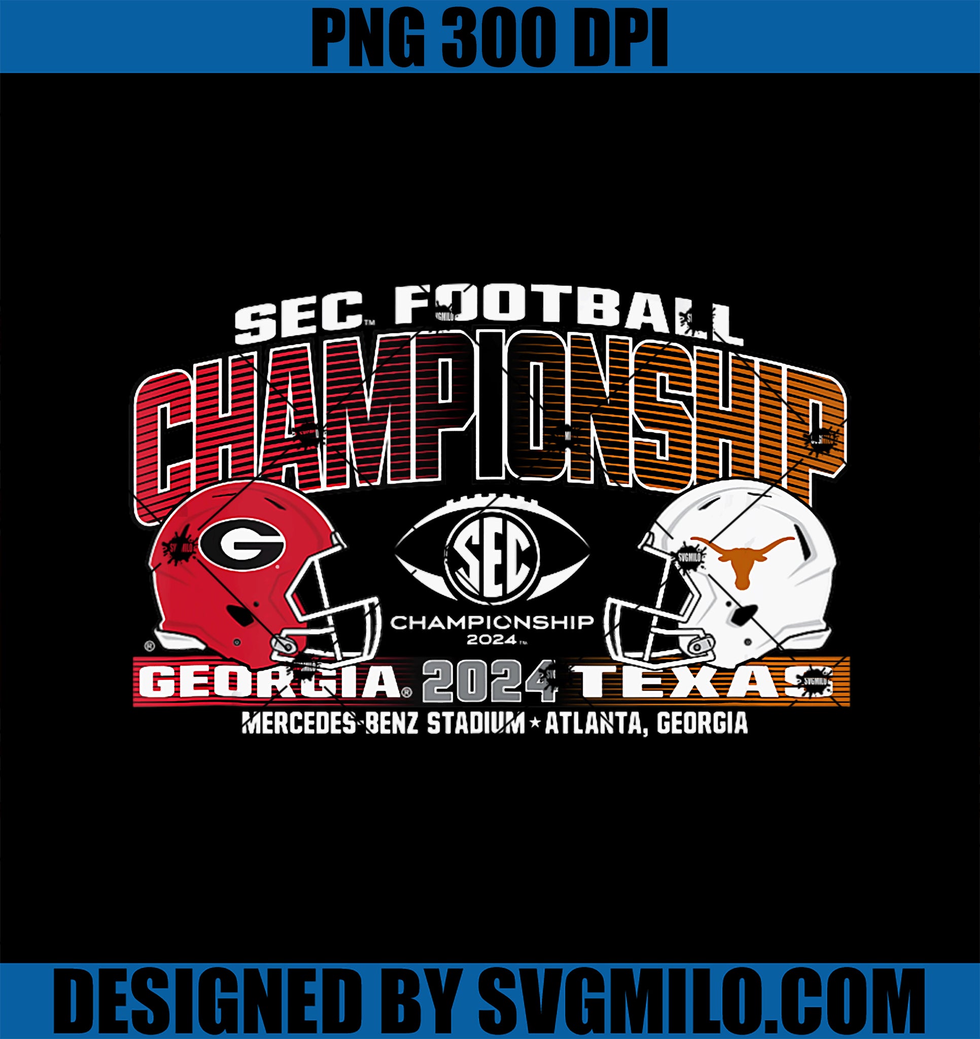 Texas Longhorns vs Georgia Bulldogs SEC Championship PNG