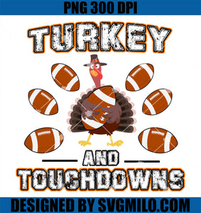 Thanksgiving Turkey And Touchdowns Football PNG, Turkey Football PNG