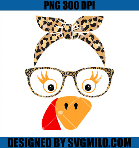 Thanksgiving Turkey Face Leopard Glasses PNG