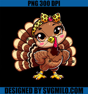 Thanksgiving Turkey Women Girl Leopard Autumn PNG