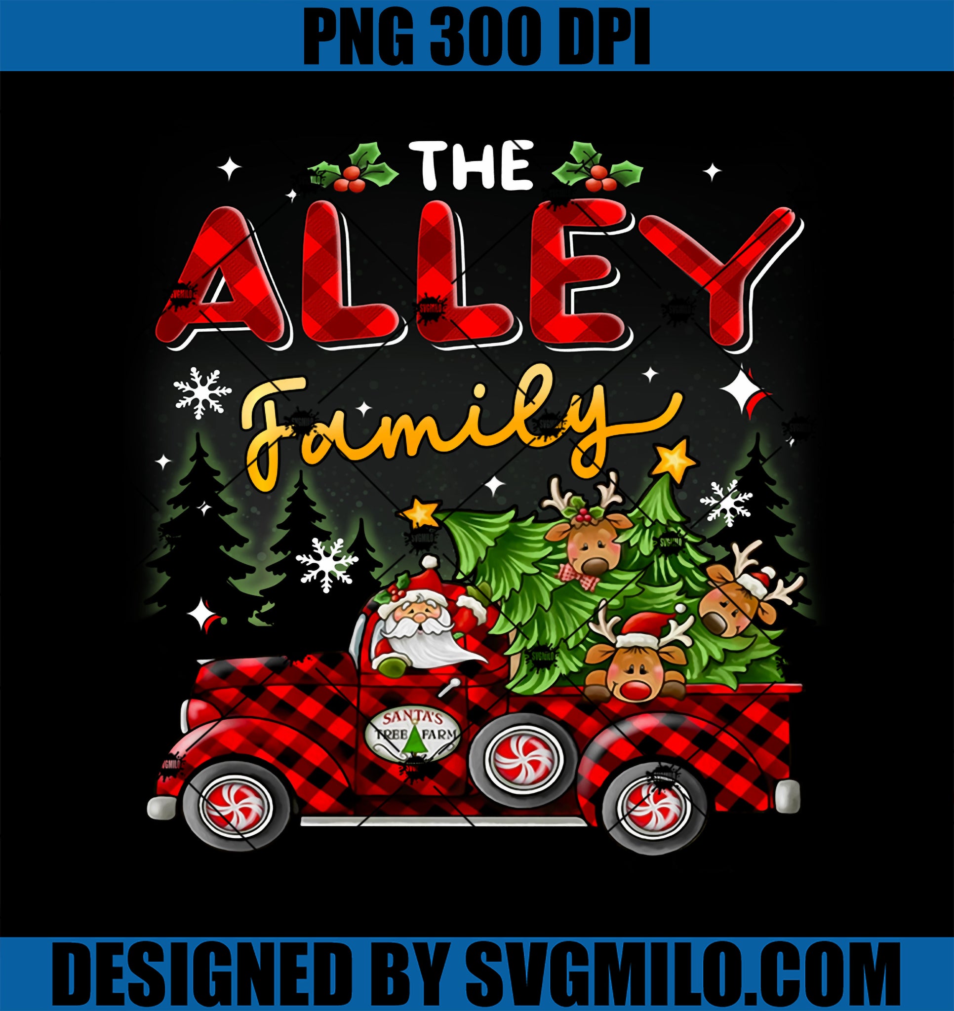 The Alley Family Christmas Matching Pajamas PNG