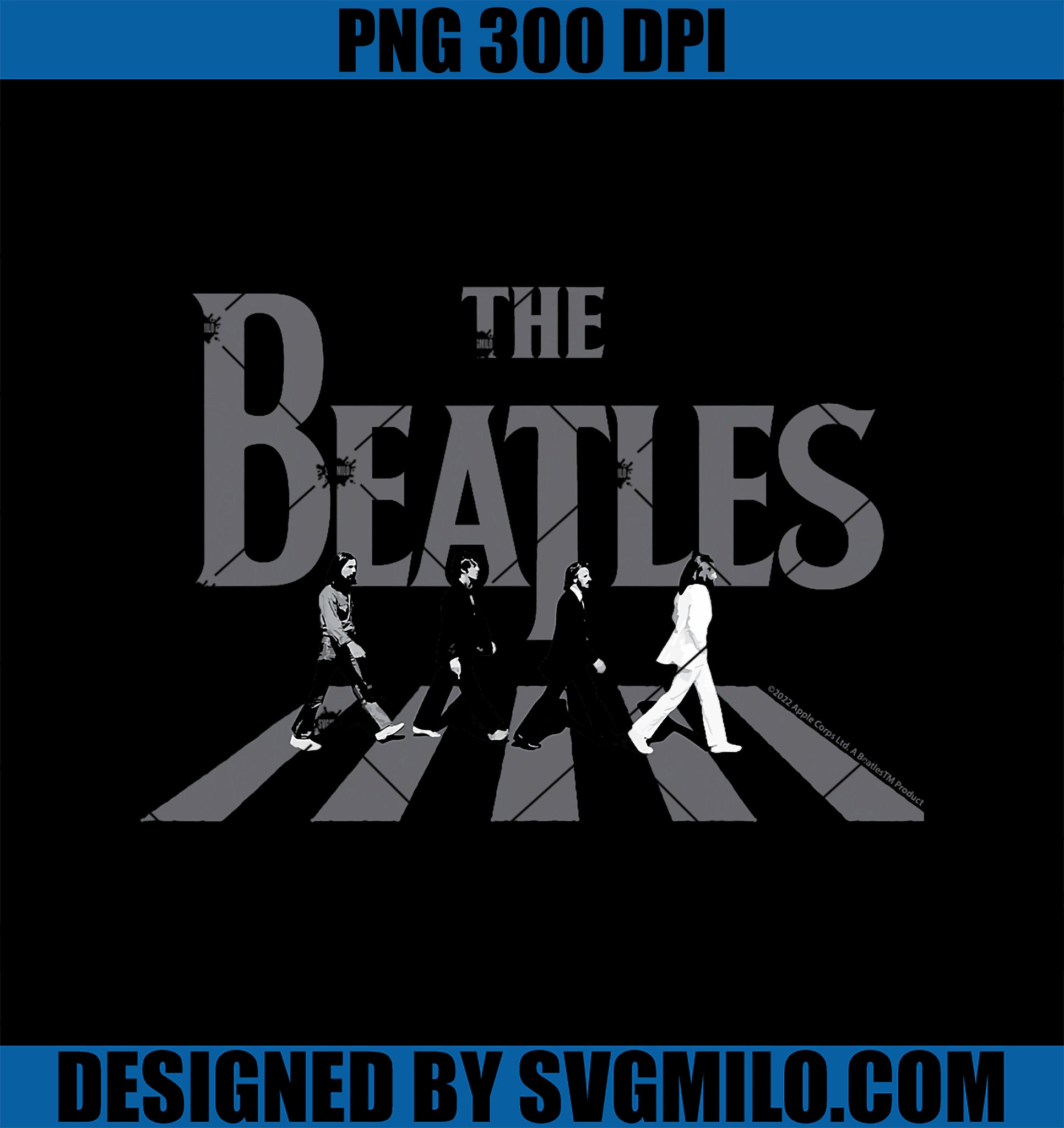 The Beatles PNG, Abbey Road Greyscale Album Cover PNG