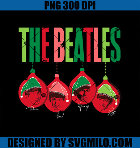 The Beatles PNG, Christmas Santa Ornaments With Band Members PNG