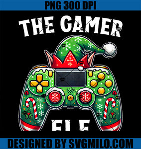 The Gamer Elf Video Game Gamer Gaming Controller Christmas PNG