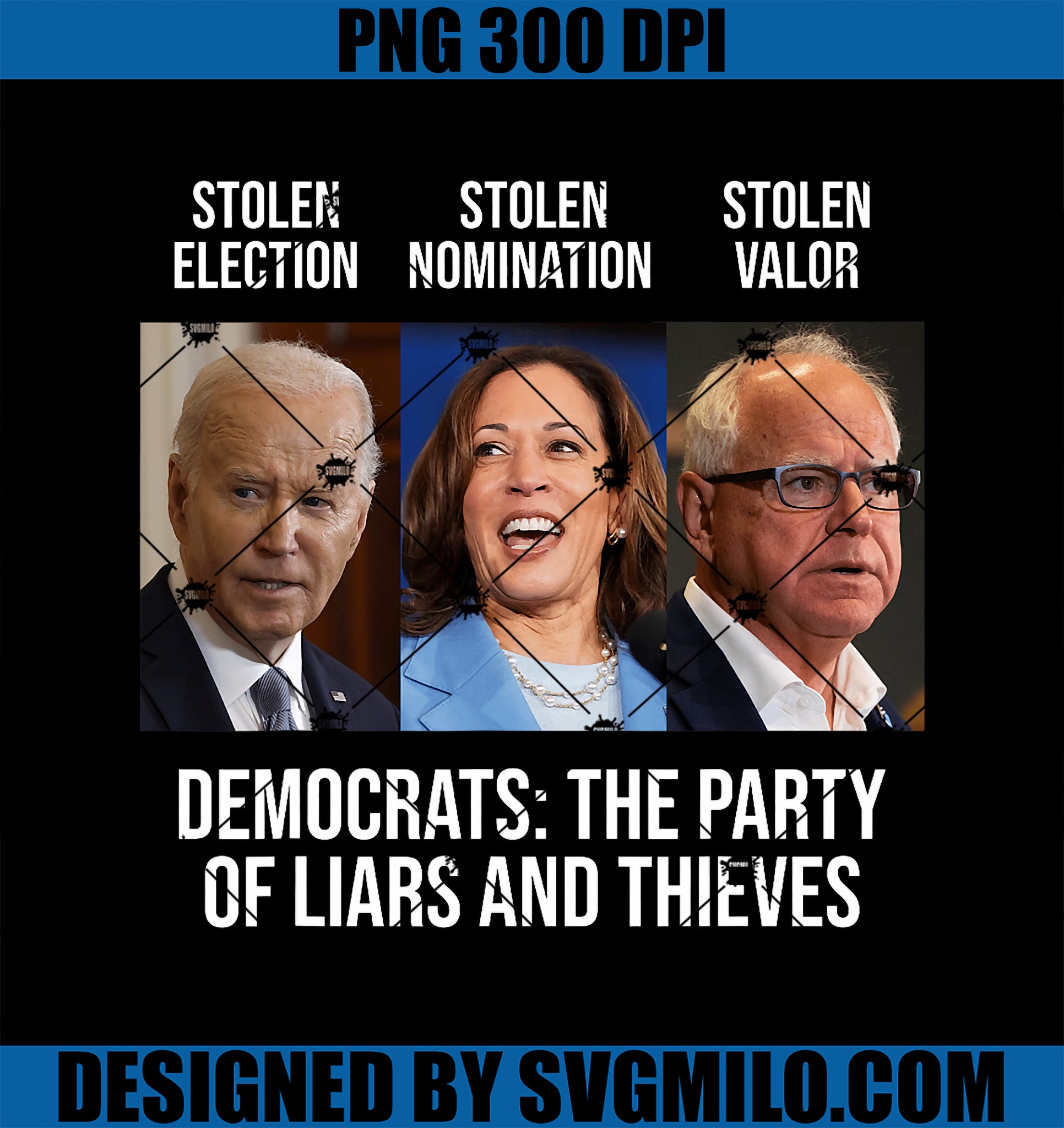 The Party Of Liars And Thieves PNG, Anti Biden Harris Walz PNG