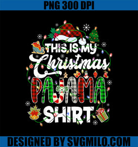 This Is My Christmas Pajama Shirt PNG, Red Plaid Family Christmas PNG