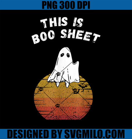 This Is Boo Sheet Ghost Retro Halloween PNG