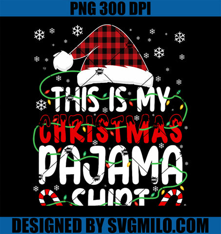 This Is My Christmas Pajama Tee Lacrosse Santa PNG