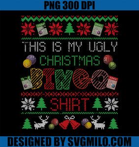 This Is My Ugly Christmas Bingo Shirt Gambling Xmas Game PNG