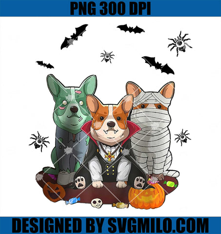 Three Corgi Witch Cute PNG, Halloween Autumn Costume Dog Lover PNG