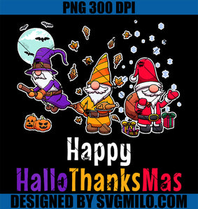 Three Gnomes Halloween PNG, Merry Christmas Happy Hallothanksmas PNG