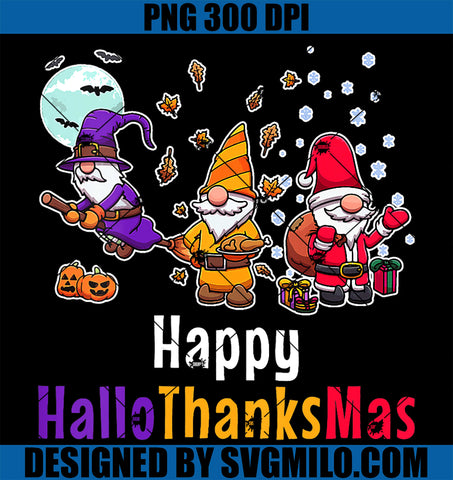 Three Gnomes Halloween PNG, Merry Christmas Happy Hallothanksmas PNG