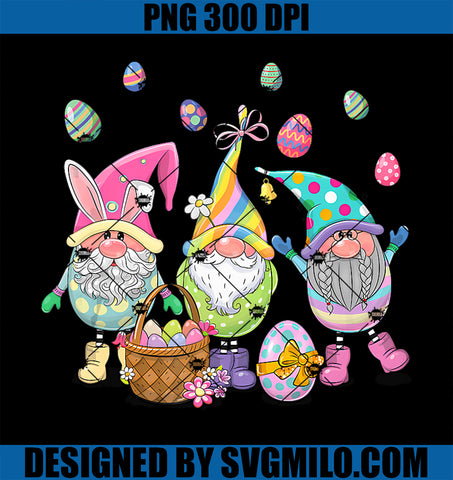 Three Gnomes Bunny Egg Gnomes Happy Easter Day PNG