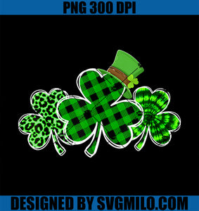 Three Leopard And Plaid Shamrocks St Patricks Day PNG