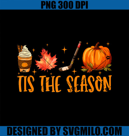 Tis The Season Coffee Fall Hockey and Halloween Pumpkin PNG