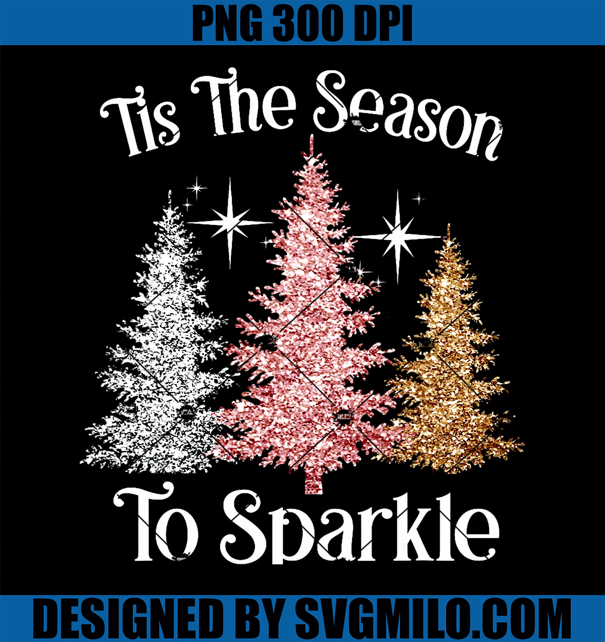 Tis The Season To Sparkle Cute Pink Christmas Tree PNG