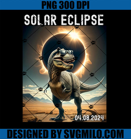 Total Solar Eclipse T-rex Dinosaur April 8 2024 PNG