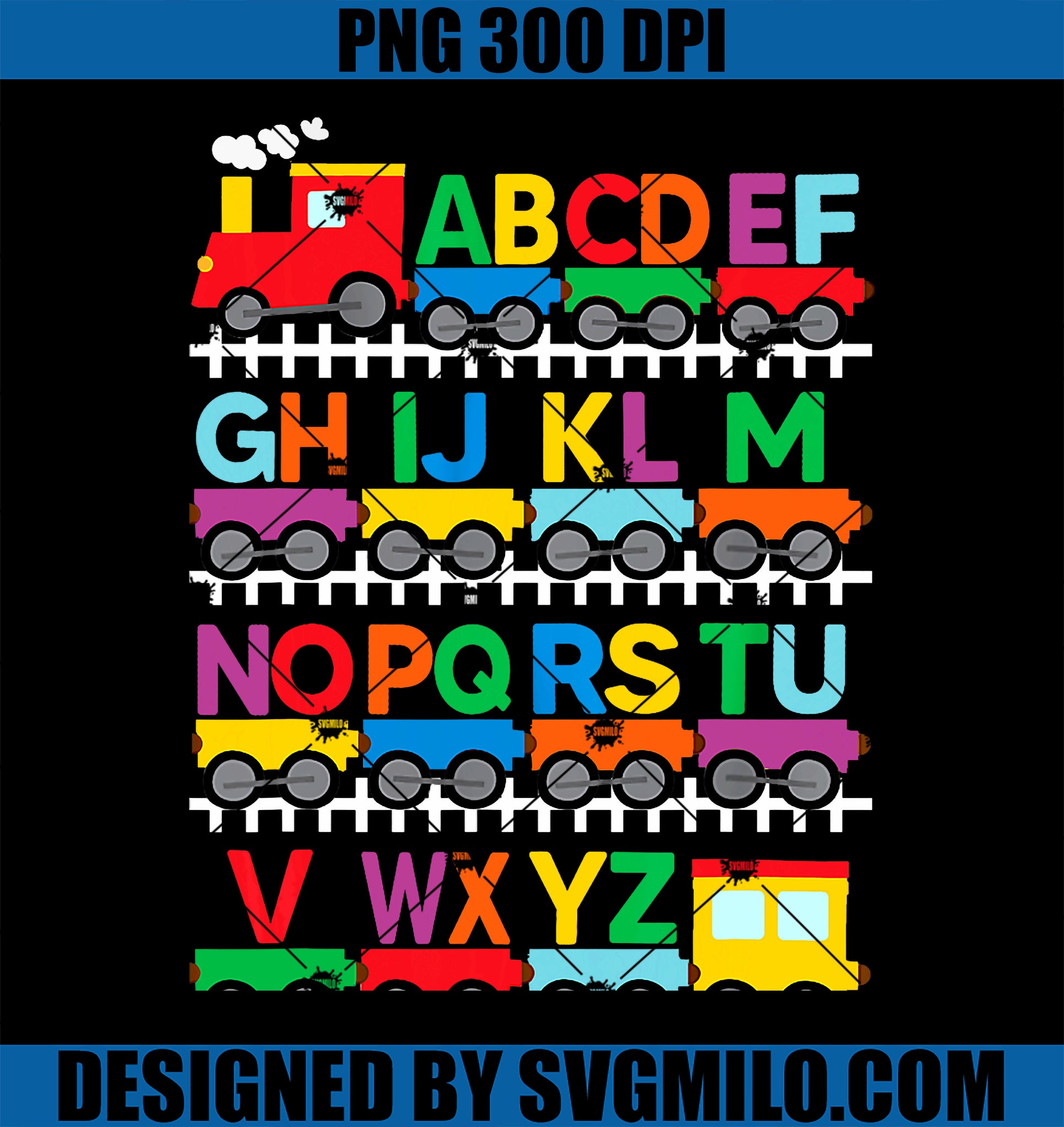 Train Railroad Lover ABC Alphabet A-Z ABCs PNG, Kindergarten PNG