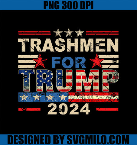 Trashmen for Trump 2024 PNG, Funny Election Garbageman Supporters PNG