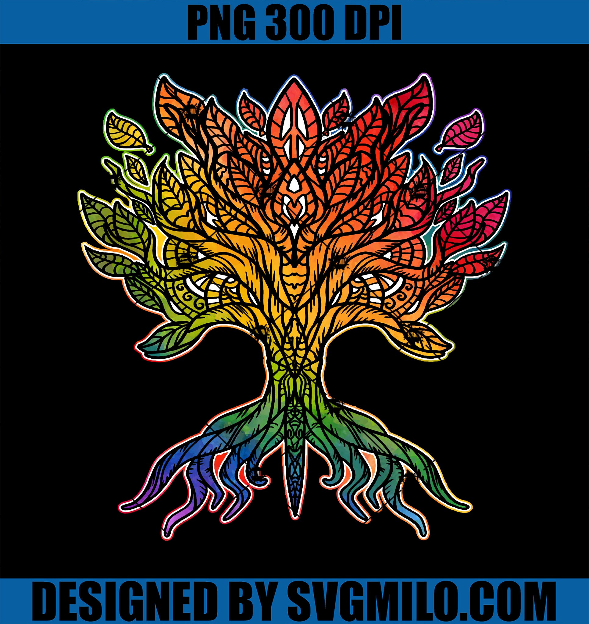 Tree Of Life Rainbow PNG, Watercolor LGBT Flag Gay Pride Month PNG