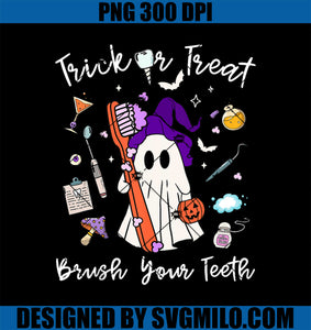 Trick Or Treat Brush Your Teeth PNG, Dentist Halloween PNG