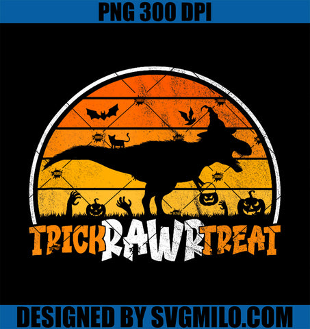 Trick Rawr Treat Dinosaur PNG, T-Rex Halloween PNG