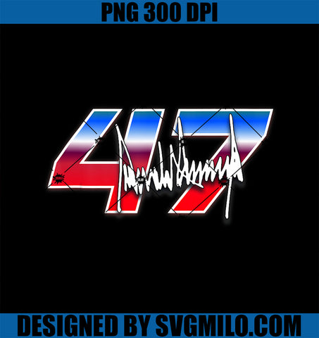 Trump 47 Signature Print Racing PNG