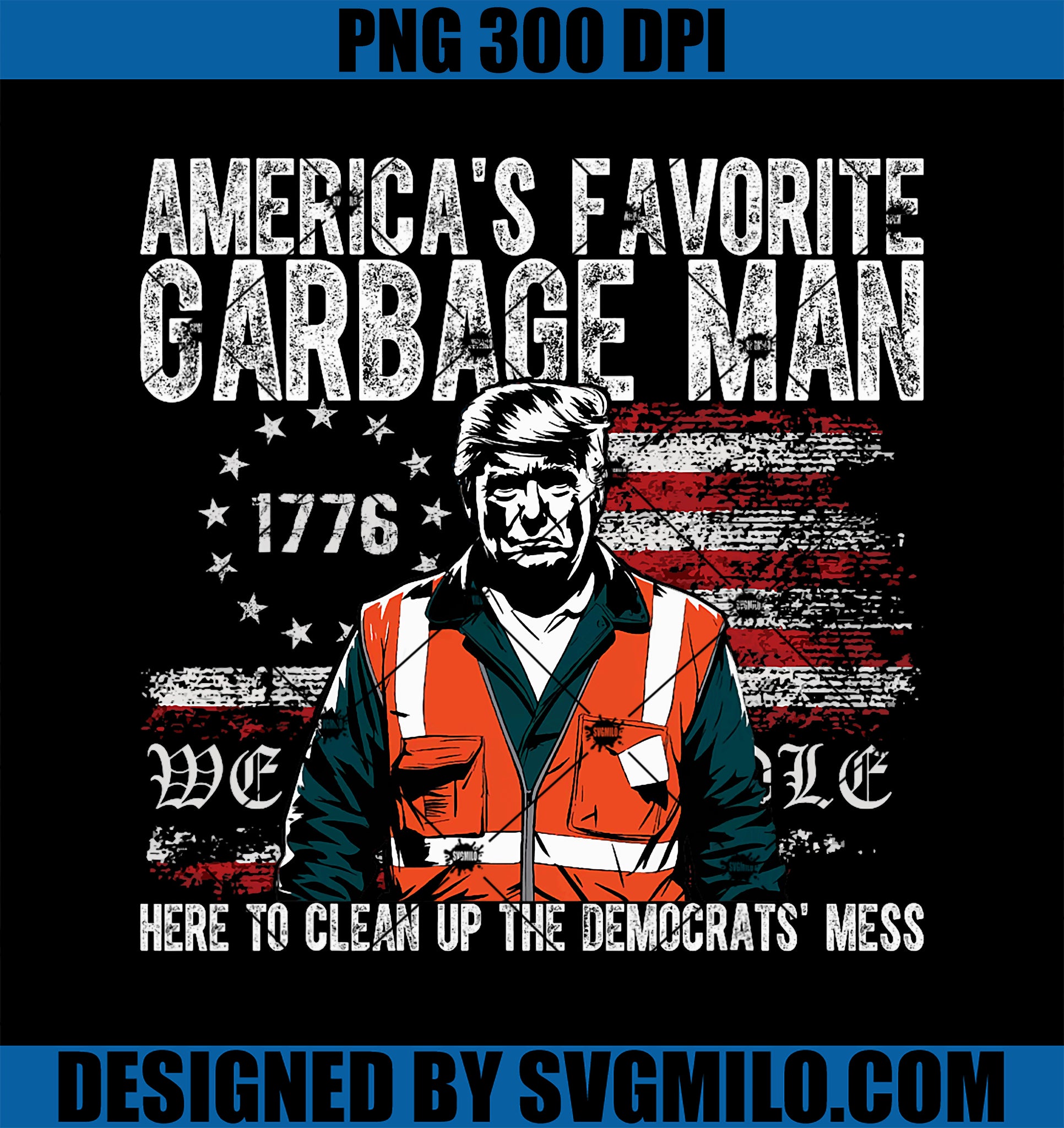 Trump America_s Favorite Garbage Man PNG, Trump In Trash Truck PNG