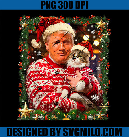 Trump Christmas Sweater for Cat Lovers PNG