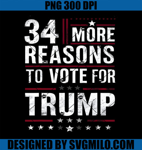 Trump Convicted Felon, 34 More Reasons To Vote For Trump PNG