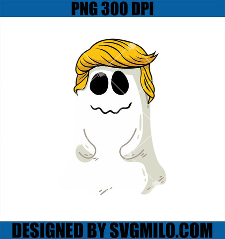 Trump Cute Ghost PNG, Wearing Boo Donald Trump Hair Wig PNG